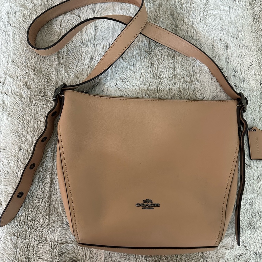 Coach Beige Leather Shoulder Bag